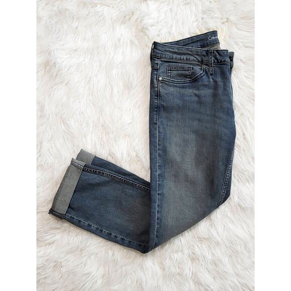 CALVIN KLEIN SLIM BOYFRIEND CUFFED WOMEN'S JEANS - SIZE 6 - Picture 5 of 11